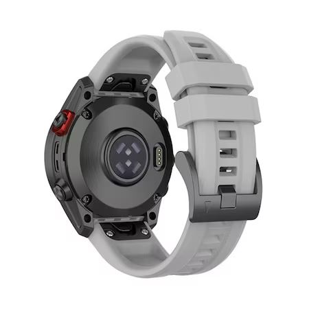 Curea de schimb Gigapack, dimensiune personalizata, 20mm, silicon, conectare rapida, gri deschis, compatibila cu: Garmin Instinct E 40mm / Fenix 7S Solar / Fenix 7S Sapphire