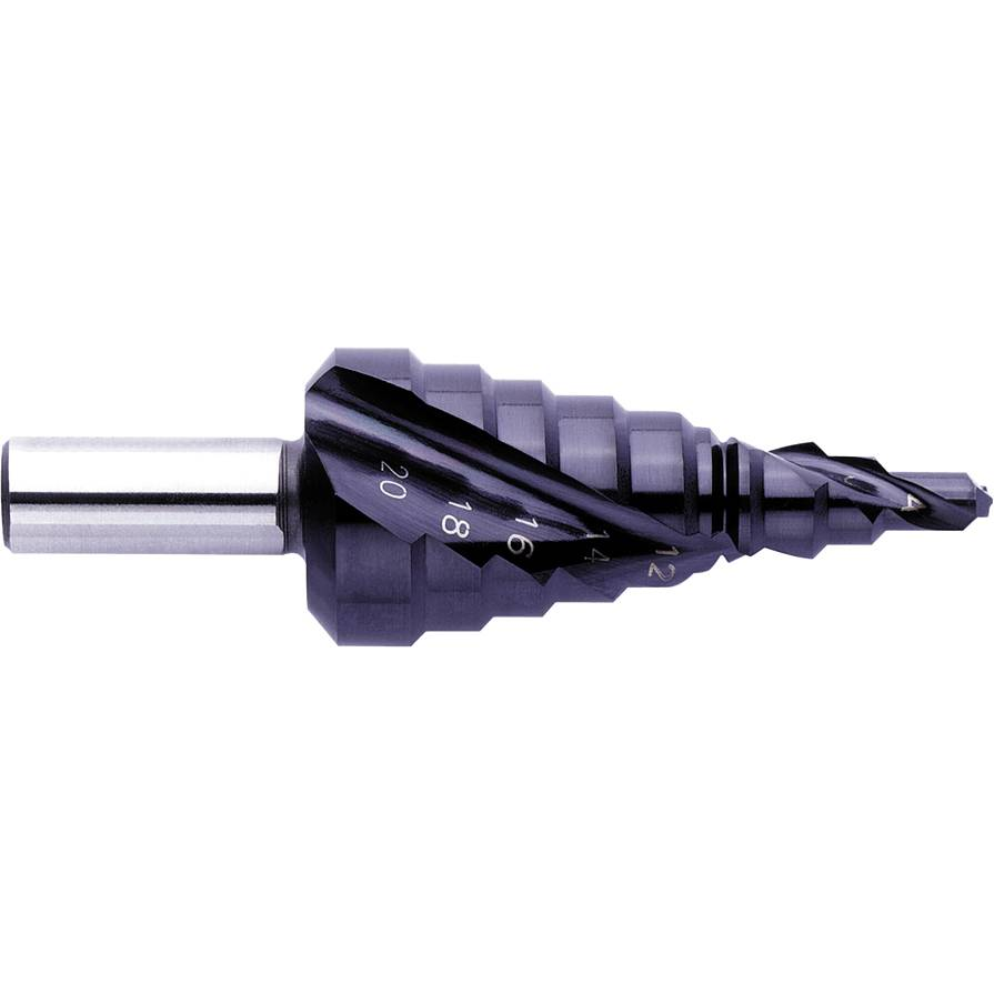 HSS fokozatfúró, 4-20mm TIAIN spirálhoronnyal Exact (796 / 07022)