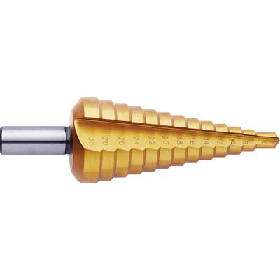 HSS Fokozatfúró 4 - 12 mm TiN Exact 5343 Teljes hossz 80 mm 3 oldalú szár 1 db (5343)