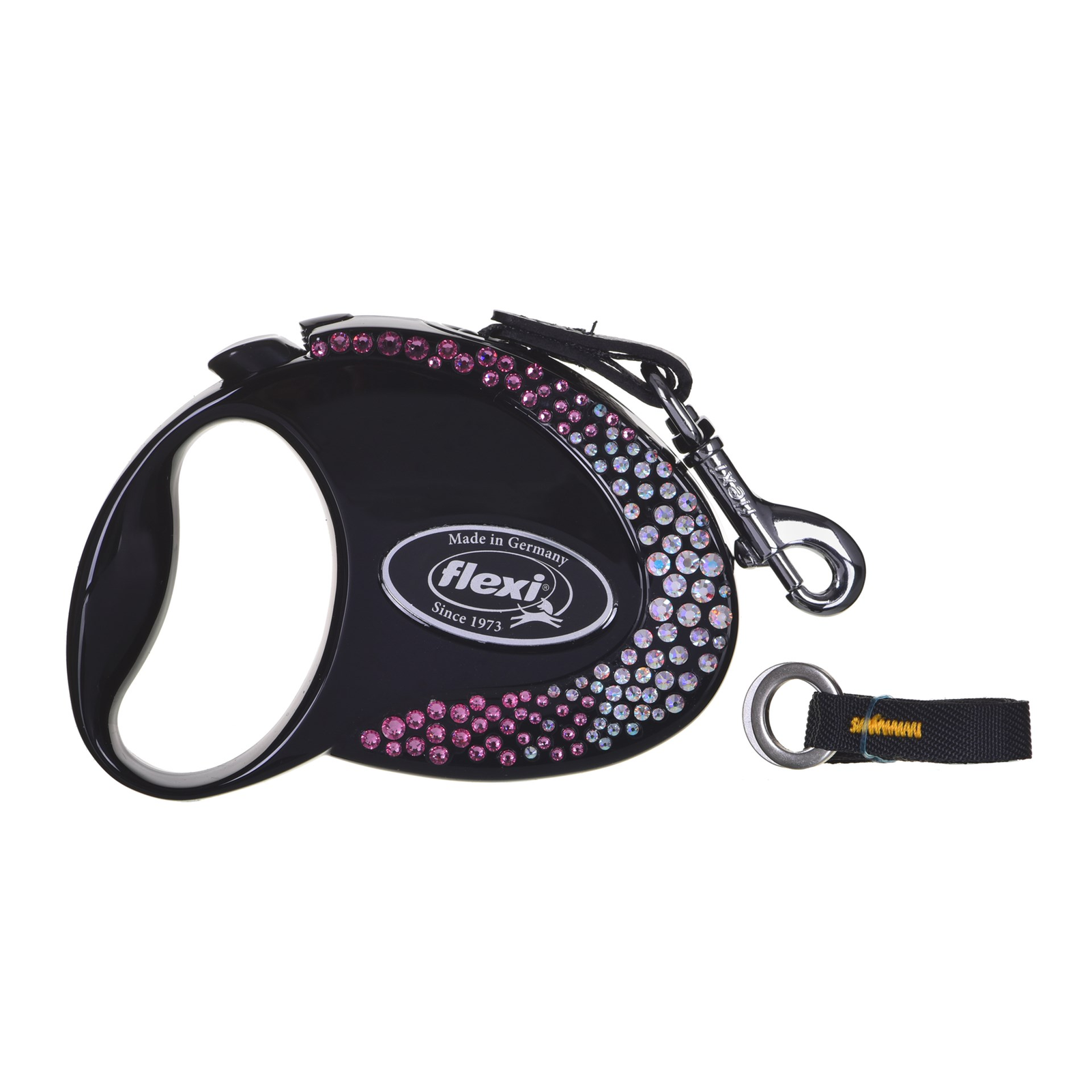 Flexi Glam Composition S/3m Csévélő szalagos kutyapóráz - Fekete (FL-3588)