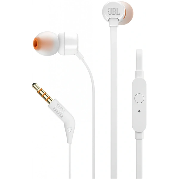 Drátová sluchátka JBL T110 Do uší Mikrofon Bílá