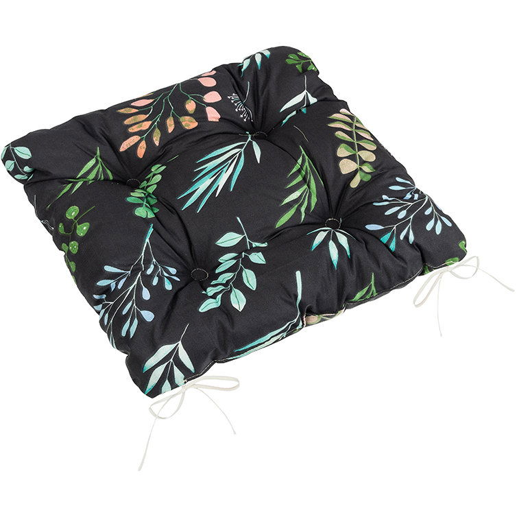 BELLATEX Adéla Sedák 41/236 prošívaný 40 × 40 cm lístky na černé (12554)