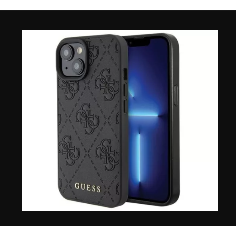 Guess Apple iPhone 15 Hátlapvédő Tok - Fekete (GUHCP15SP4EPMK)