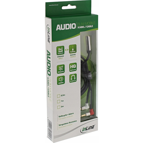 InLine 99251 cavo audio 2 x 3.5mm 3.5mm Nero