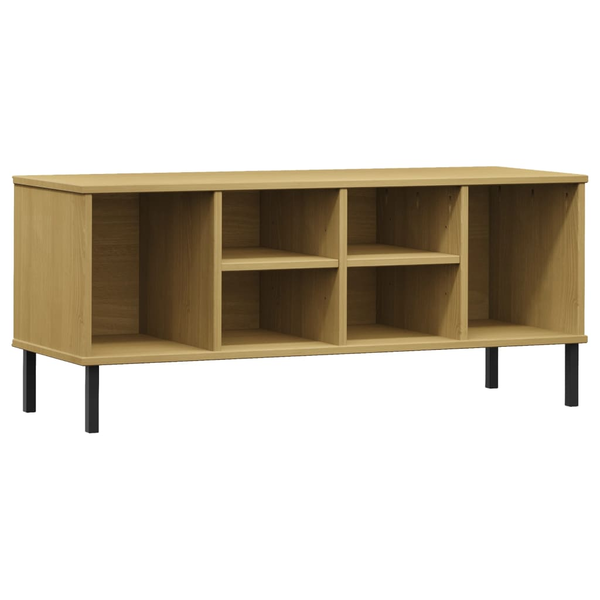 Етажерка за обувки метални крака vidaXL, Кафява, 106x35x45 см, Масив, 11.1 Kg