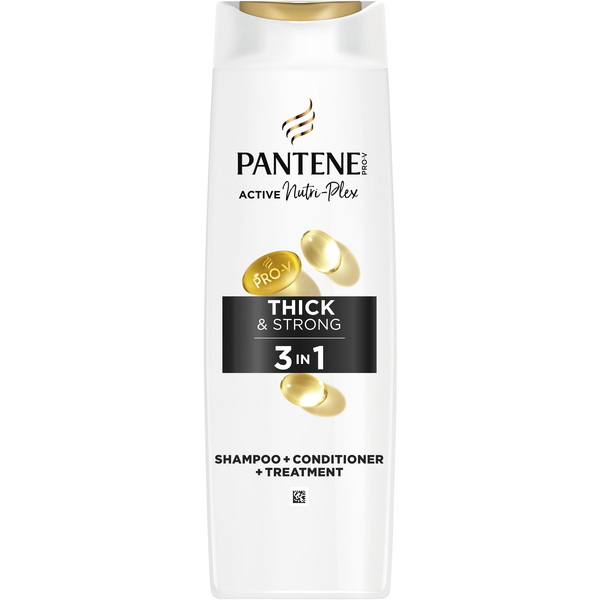 Pantene Pro-V hustý silný šampon 3 v 1 325 ml pro jemné, slabé vlasy.