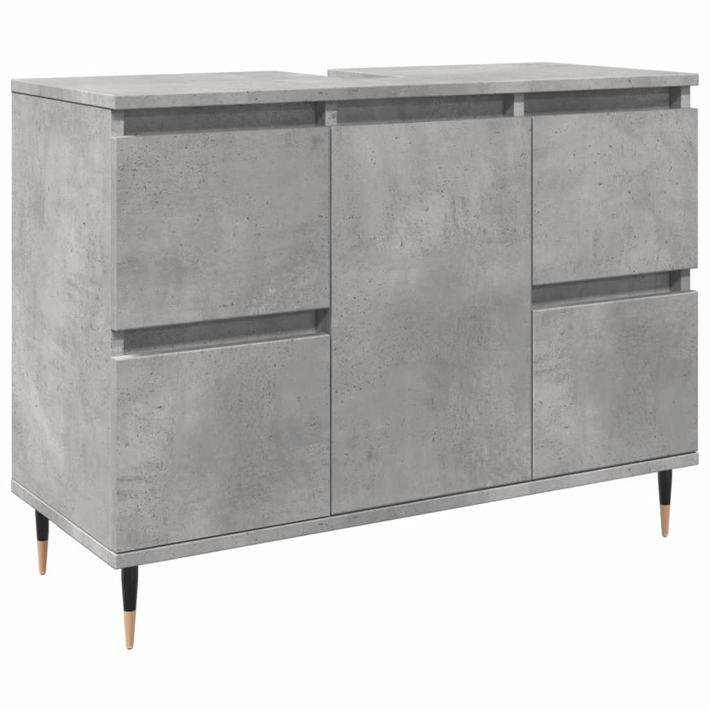 betonszürke szerelt fa fürdőszobaszekrény 80 x 33 x 60 cm (857231)