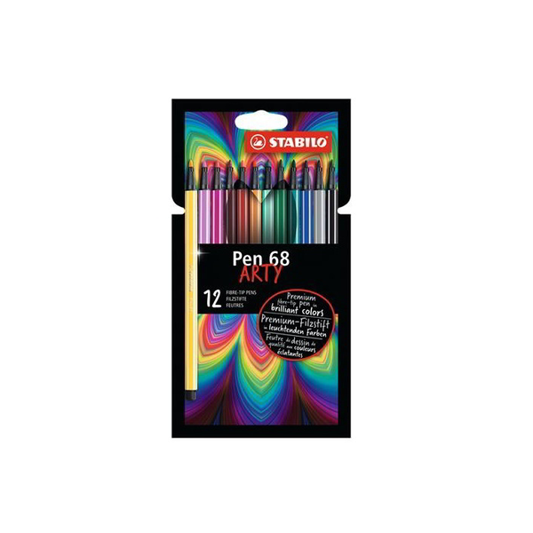 STABILO Pen 68 ARTY filtpen Flerfarvet 12 stk