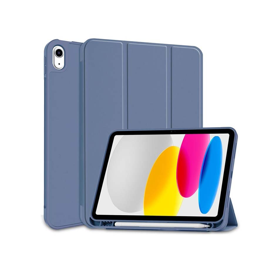 Apple iPad 10.9 (2022) tablet tok (Smart Case) on/off funkcióval, Apple Pencil tartóval - blue (ECO csomagolás) (FN0482)