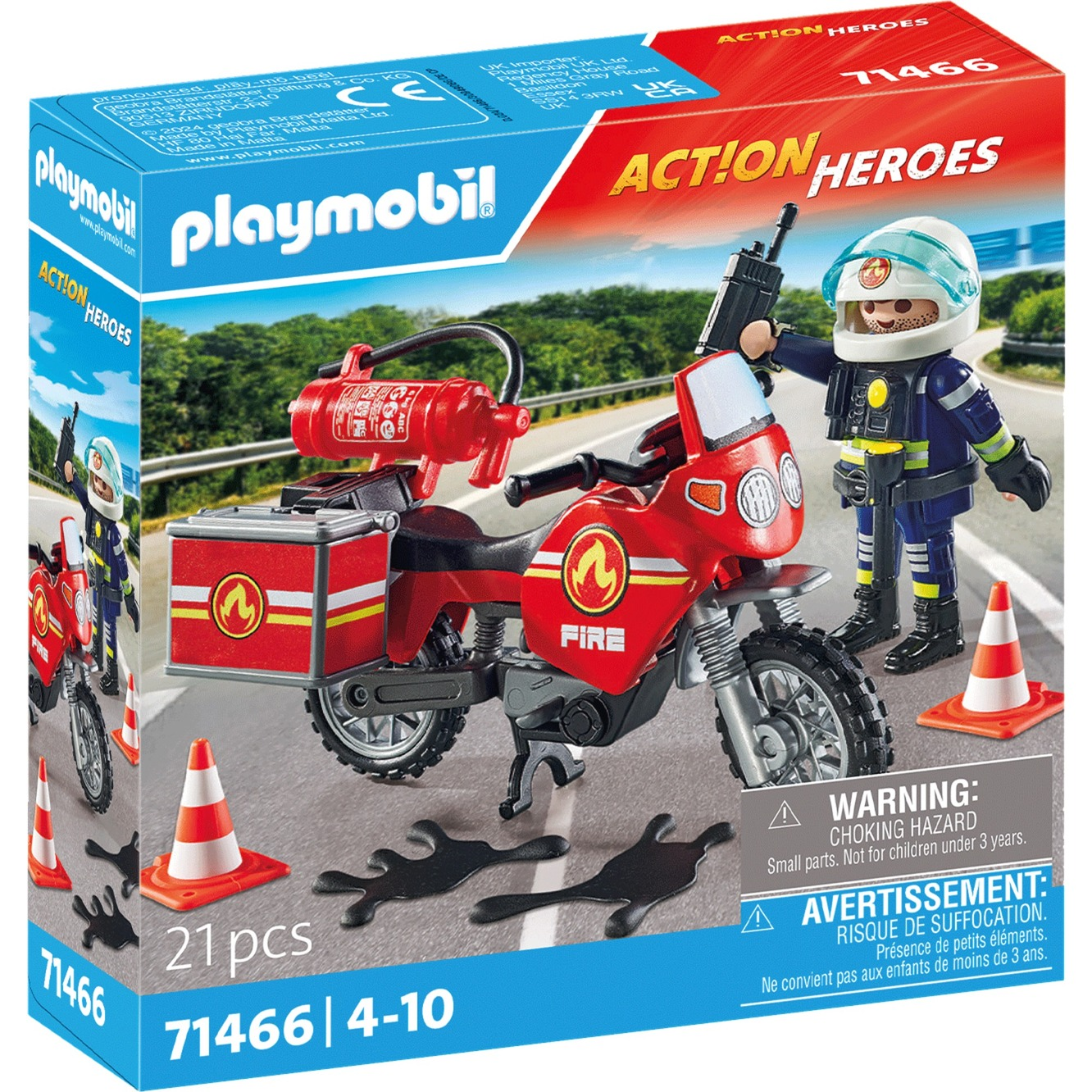 Playmobil City Action : 71466 - Tűzoltó motorkerékpár a baleset helyszínén (71466)