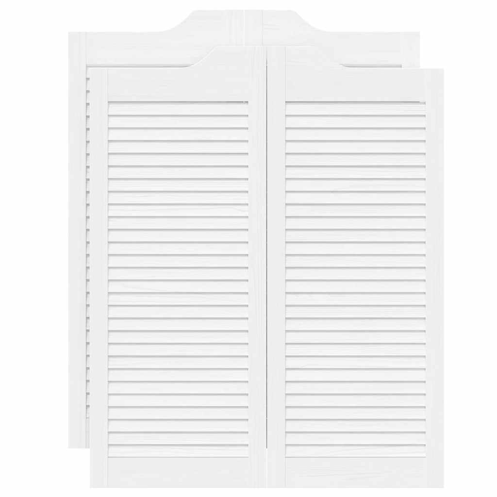 fehér lengőajtók lamellás kialakítású 2 pár 100x80 cm (4107141)