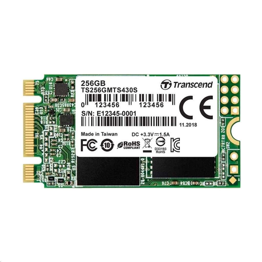 Transcend MTS430 256GB M.2 2242 SATA SSD (TS256GMTS430S)