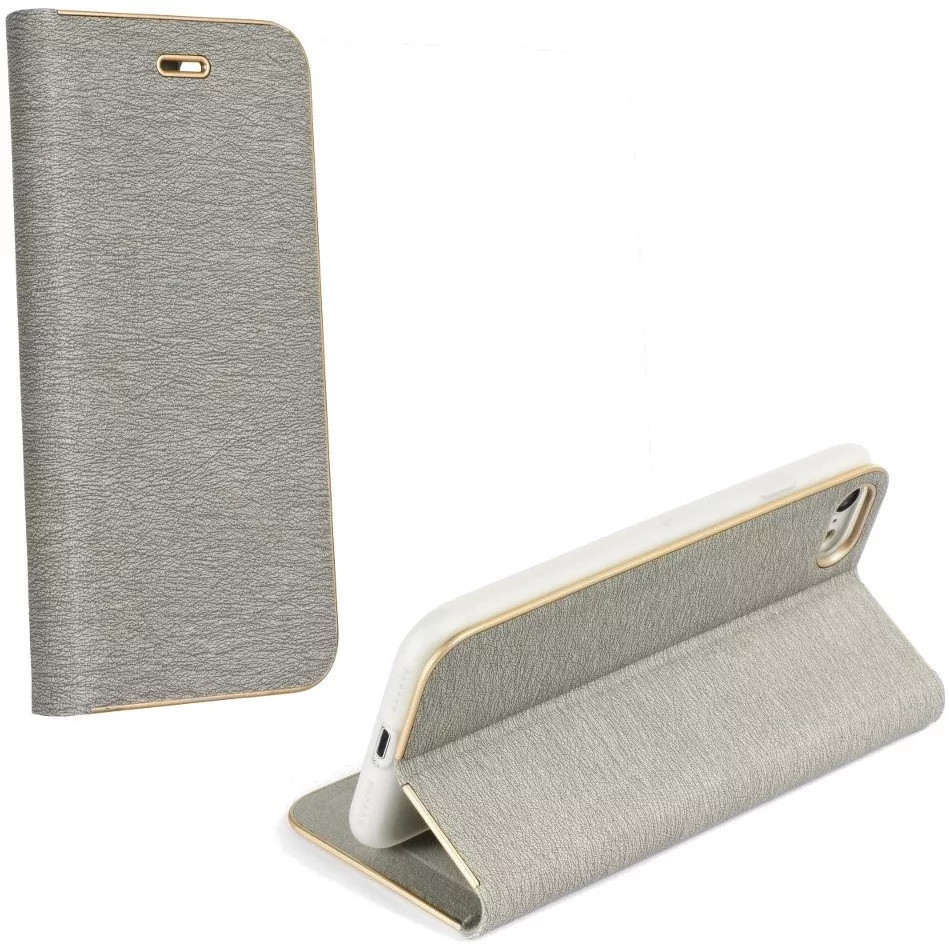 Xiaomi Redmi 13C 4G / Poco C65, Oldalra nyíló tok, stand, Luna Book, ezüst (TS3747)