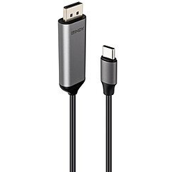 Lindy 43503 video kabel adapter 1 m USB Type-C DisplayPort Grijs