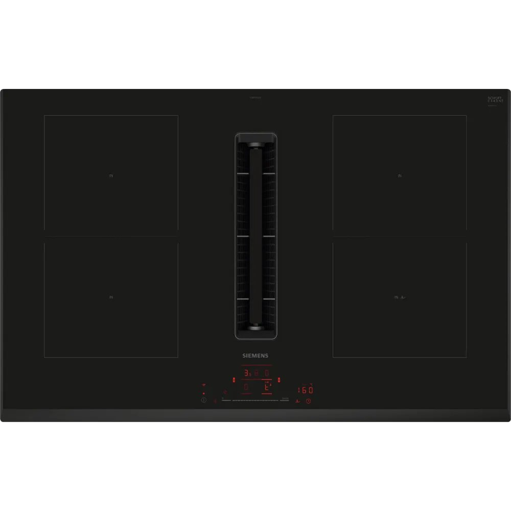 Siemens iQ500 ED851HQ26E főzőlap Fekete Beépített 80 cm Zónás indukciós főzőlap 4 zóna Beépített kapucni (ED851HQ26E)