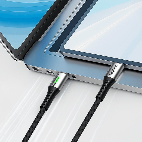 USB-C 3.2(M) <> USB-C(M) 2.0m LogiLink 240W/20Gbs/4K zw.