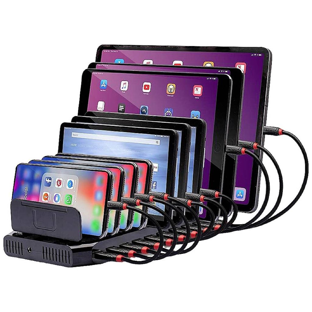 Lindy USB-s töltőállomás ausztrál adapterrel fekete (73309) (LI73309)