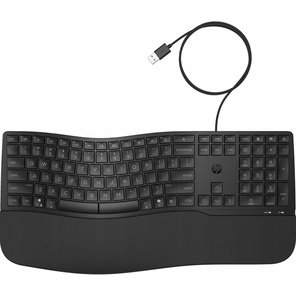 HP 480 Comfort Wired Keyboard toetsenbord Thuis USB QWERTY Engels Zwart