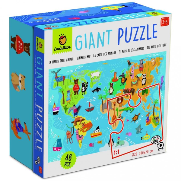 Ludattica Giant Floor Puzzle World Map, 48 pieces