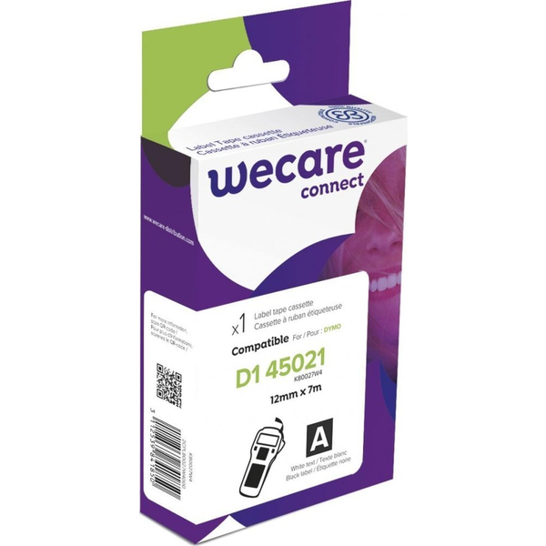 Armor WECARE Taśma ARMOR do DYMO S0720610, biała/czarny, 12mm x 7m