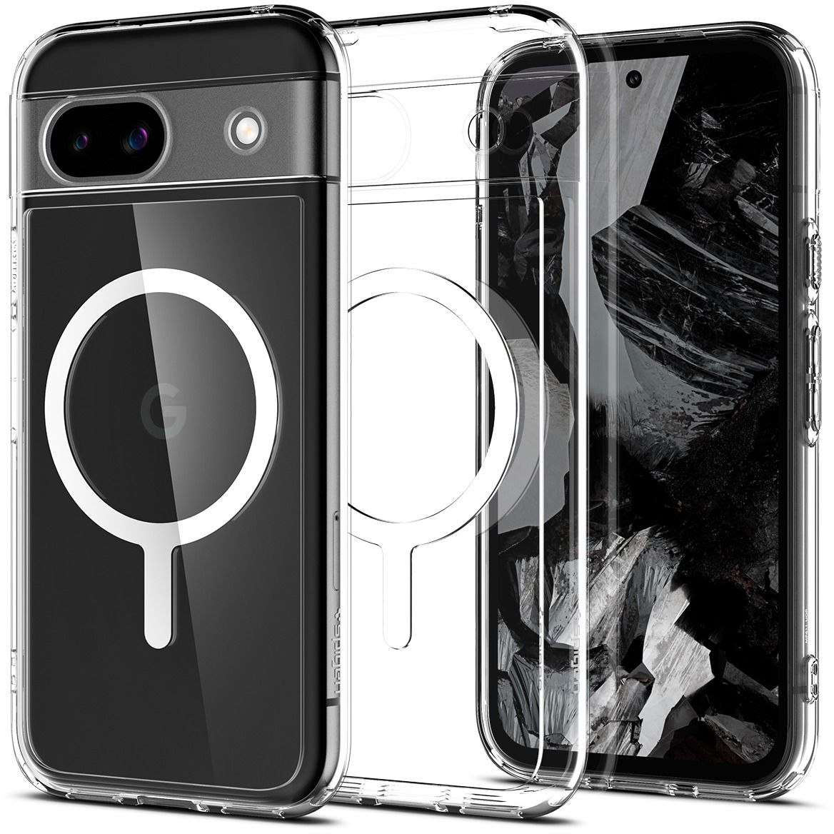 Spigen Ultra Hybrid OneTap Metal Ring MagSafe white Google Pixel 8a (ACS07263)