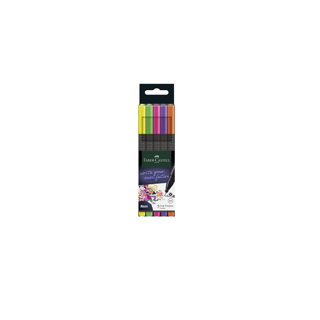Faber-Castell Grip Tűfilc készlet - Vegyes színek (5 db / csomag) (151603)