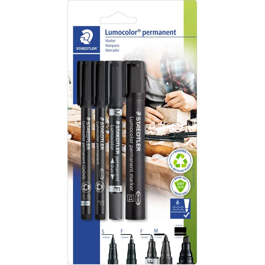 Staedtler Lumocolor Marker készlet - Fekete (4 db / csomag) (60 BK)