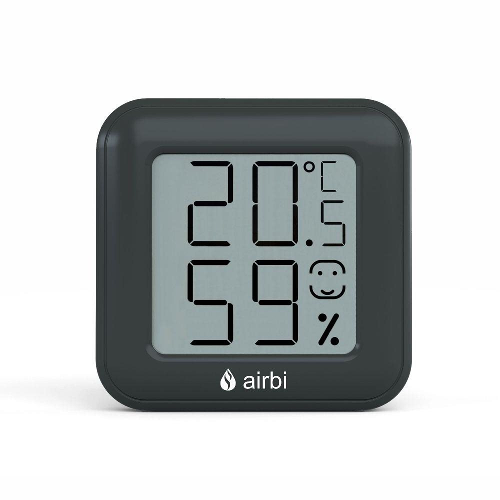 Airbi SMILE - Szobahőmérő és páratartalom-mérő - fekete (BI1041)
