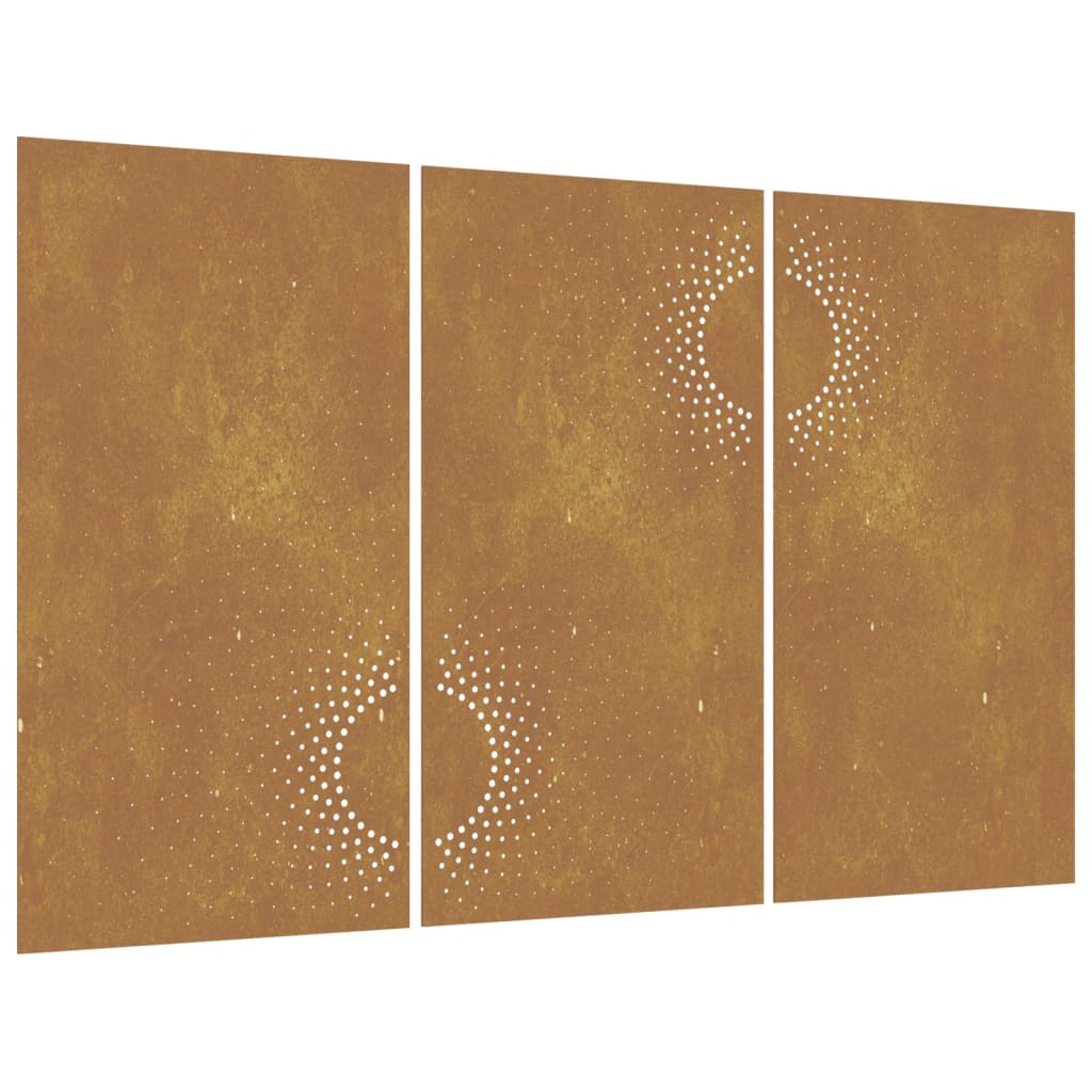 3 db napmintás corten acél kerti faldísz 105 x 55 cm (824512)
