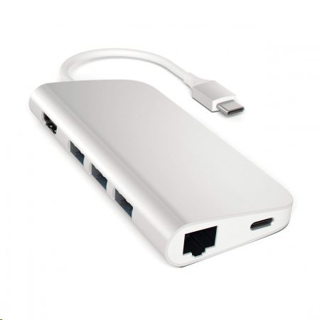 Satechi Multiport Hub z USB-C na USB, HDMI 4K, Ethernet Silver (ST-TCMAS)