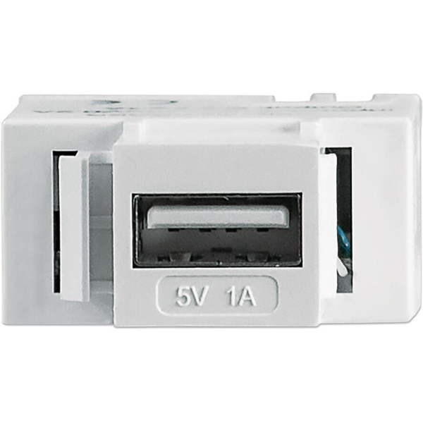 INTELLINET Modularbuchse mit USB Typ A-Ladeport 5V/1A