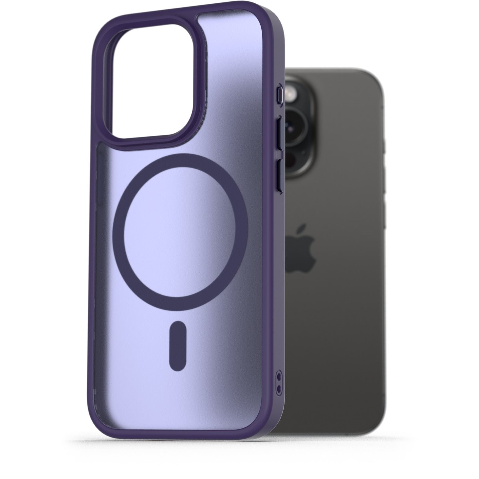 AlzaGuard Matte Case Compatible with Magsafe iPhone 15 Pro sötétlila tok (AGD-PCMM64DU)