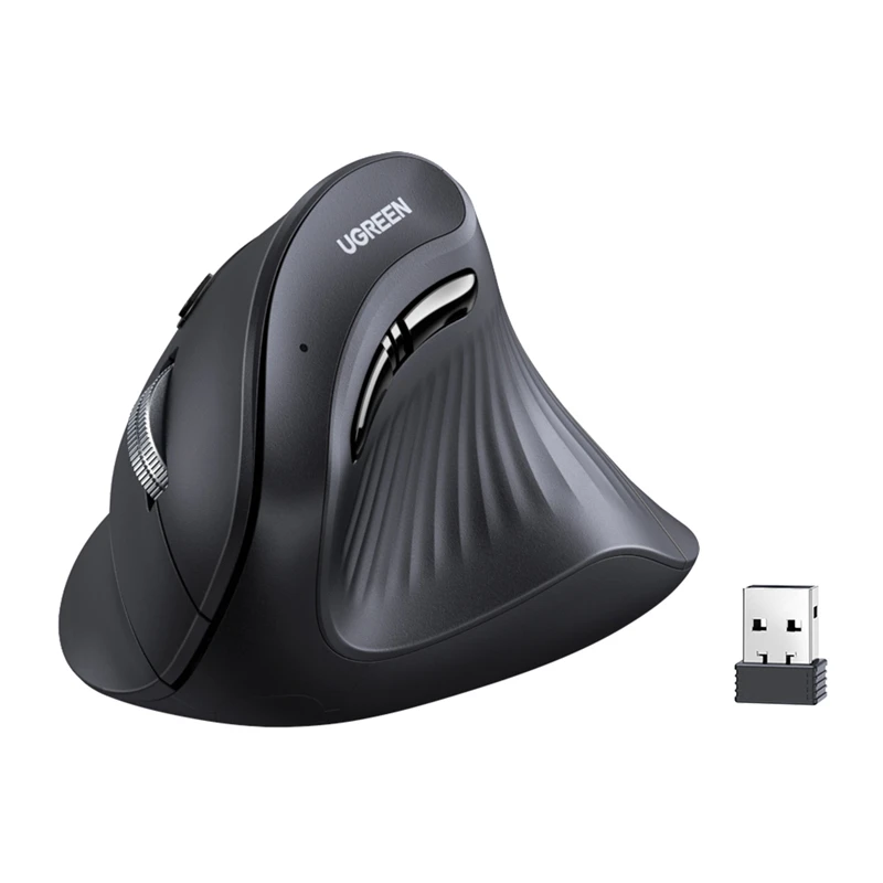 Vertikálna myš UGREEN MU008 BT 2.4G (čierna)