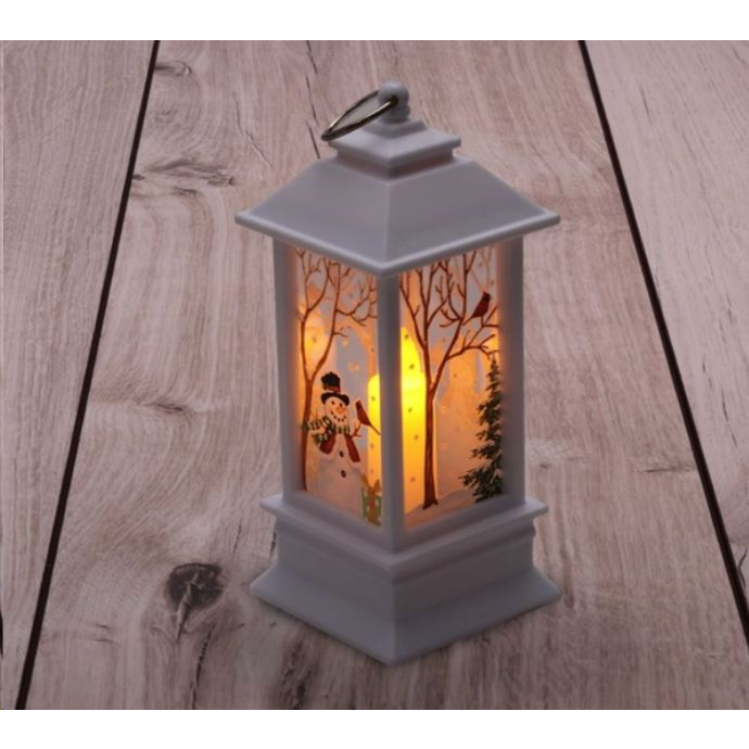 IRIS Karácsonyi hóember mintás 13x5,3x5,3cm LED-es fehér lámpás (303-02) (303-02)