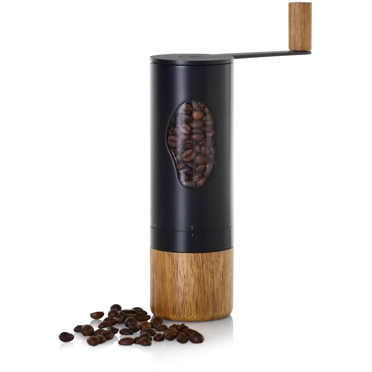 AdHoc Mrs. Bean kézi, rozsdamentes acél, fekete/akácfa (MC03)