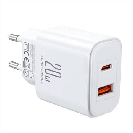 USB зарядно, Type-C, 20W, O92, Поликарбонат, JoyRoom JR TCF05, O92, Поликарбонат, Бял