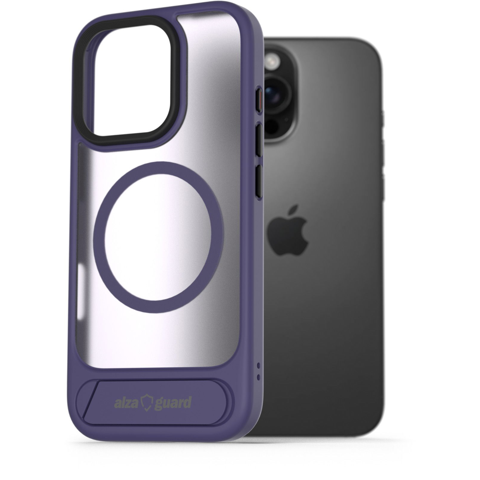 AlzaGuard Matte Case with Stand Compatible with MagSafe for iPhone 16 Pro Max lila tok (AGD-PCH000114U)