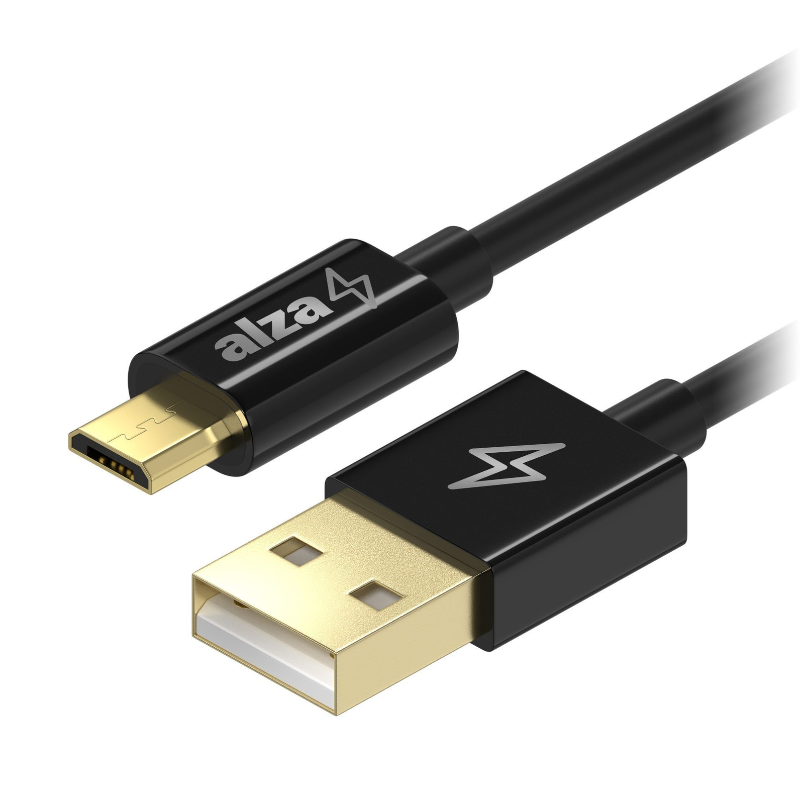 AlzaPower Core USB-A to Micro USB 0.5m fekete (APW-CBMU0040B)