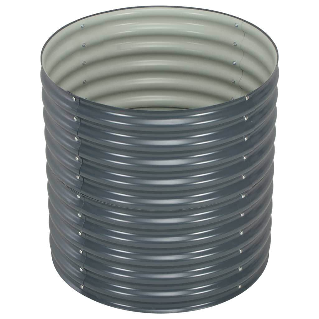 szürke horganyzott acél kerti magaságyás 80 x 80 x 81 cm (45525)