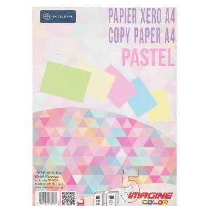 Interdruk Papier ksero A4 80g Mix kolorów Pastel 100 arkuszy