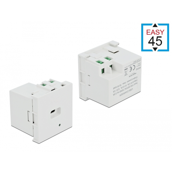Delock Easy 45 USB töltő port modul 1 x USB Type-C  PD csatlakozó felülettel