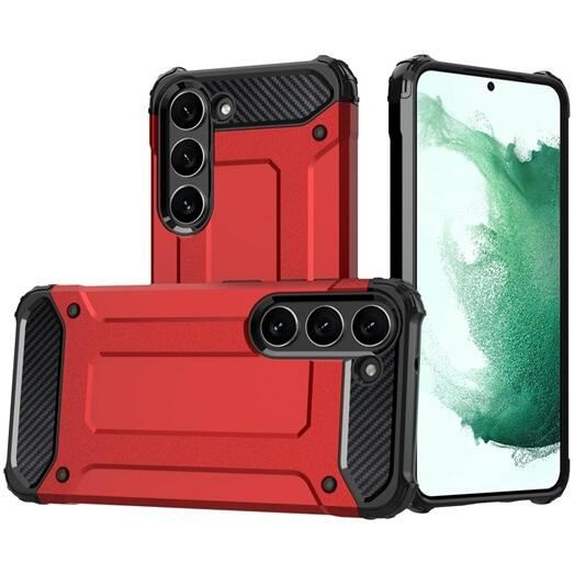 Gigapack Defender Samsung Galaxy S23 Plus (SM-S916) 5G fémhatású tok piros-fekete (GP-135592) (GP-135592)
