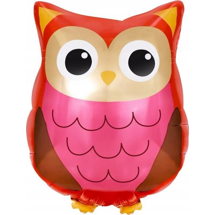 Héliummal tölthető bagoly alakú fólia lufi - 40 x 35 cm (5906639410768)