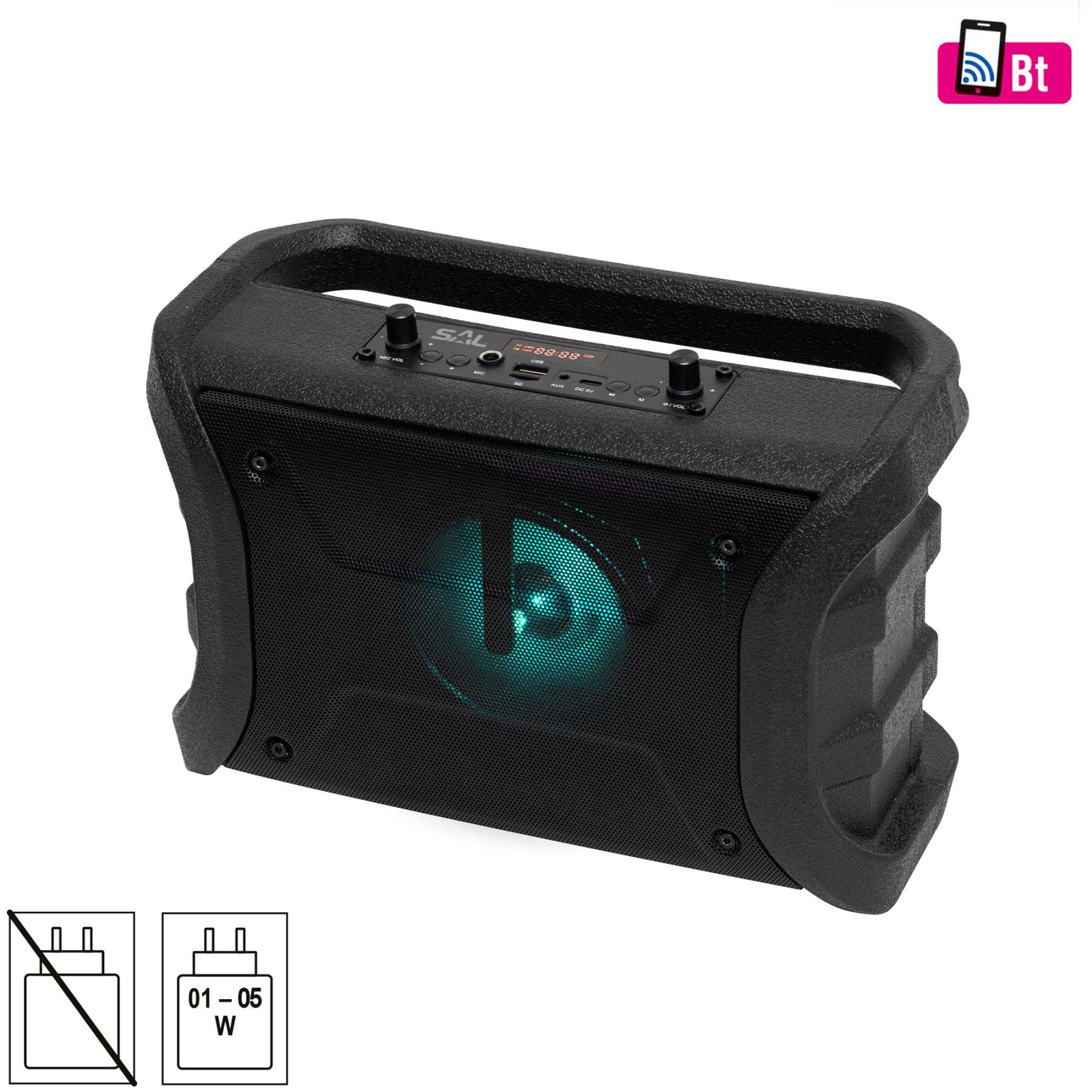 SAL BTWORKY Hordozható Bluetooth hangszóró 18W - Fehér (BTWORKY)