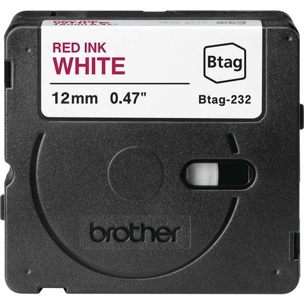 Brother BTAG-232 етикетна лента Червено на бял фон