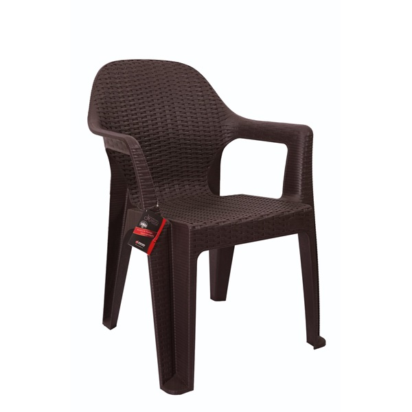 IRIS GF-900BR Polo barna műanyag rattan karfás kerti szék (GF-900BR)