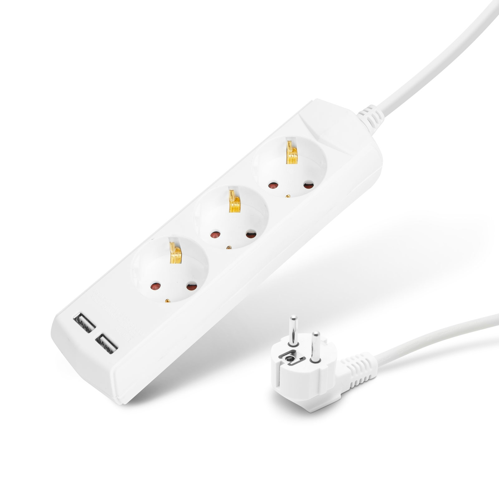 Delight 20201U 220V Elosztó 3 aljzatos 1.5m - Fehér (20201U)