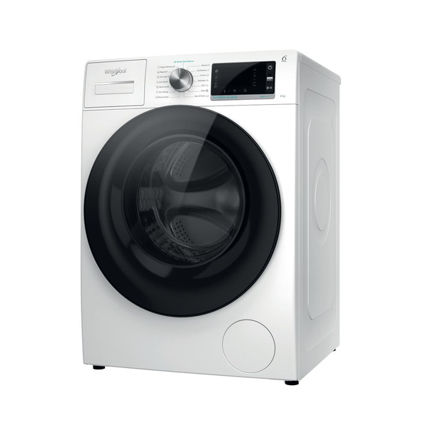 Whirlpool W6 XW845WB EE mosógép Elöltöltős 8 kg 1400 RPM Fekete, Fehér