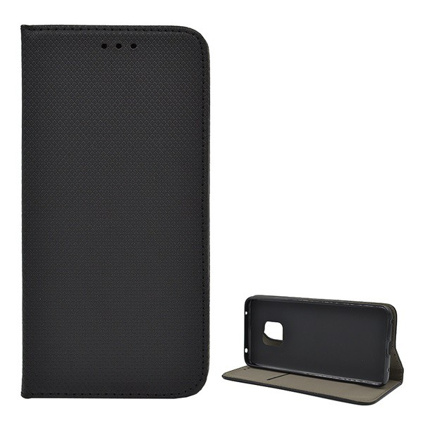 Tok álló, bőr hatású (FLIP, oldalra nyíló, asztali tartó funkció, rombusz minta) FEKETE [Huawei Mate 20 Pro] (5996457821914)