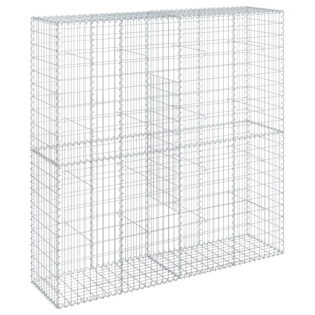 horganyzott vas gabion kosár fedéllel 200 x 50 x 200 cm (3295167)